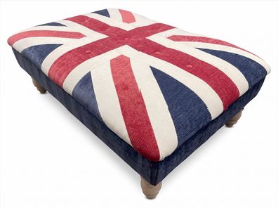 Union Jack Pouf Hocker Ottoman British Vintage Retro Polsterhocker
