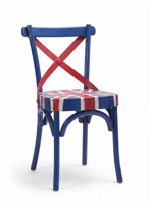 Union Jack Stuhl British Style Vintage Retro Textil Esszimmer Design