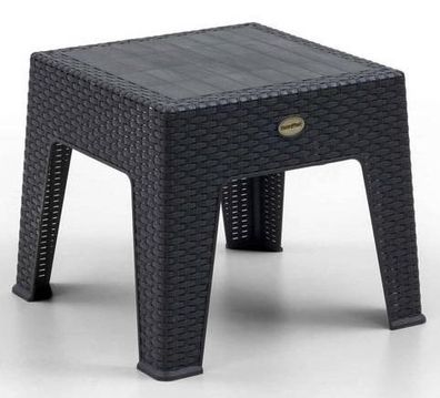 Geflochtener Couchtisch Kunststoff Schwarz Braun Terrasse Garten