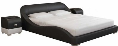 Modernes schwarzes Luxus Bett mit Nachttischen Luxus Design