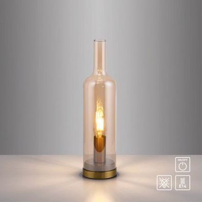 JUST LIGHT 14006-27 BOTTLE Tischleuchte amberglas