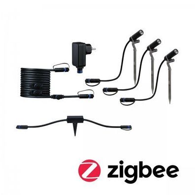 Paulmann No. 5029 Plug & Shine Outdoor-Bundle Zigbee Starterset Plantin 3000 K