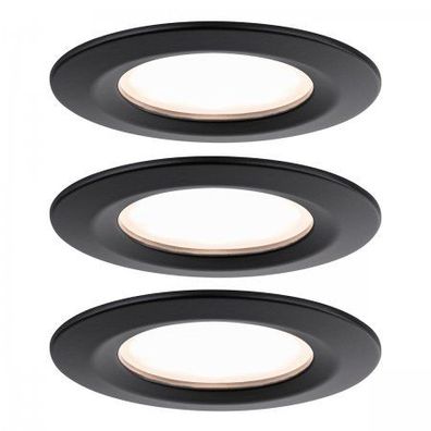 Paulmann 93081 LED Einbeuleuchte Nova Plus Coin Basiset IP44 schwarz 2700K dimmbar