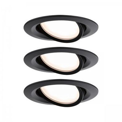 Paulmann 93082 LED Einbauleuchte Nova Plus Coin Basiset schwarz IP65 2700K