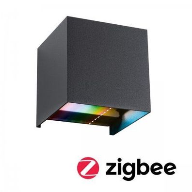 Paulmann 94847 LED Außenwandleuchte Cybo Zigbee RGBW 100x100mm