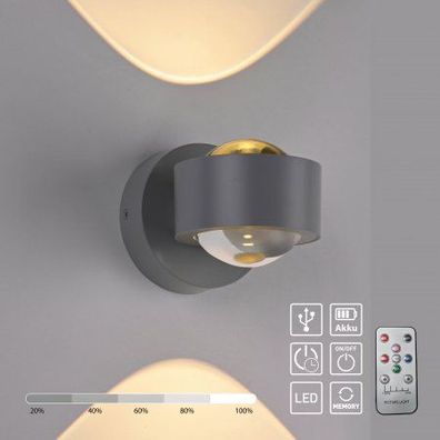 JUST LIGHT 19330-21 AKKU-CHIA AKKU-Wandleuchte silber 3000K