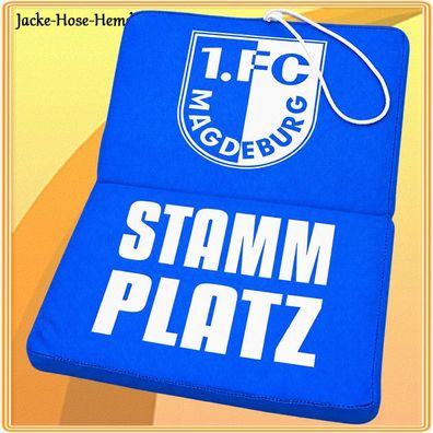 Sitzkissen Klappkissen Kissen 1. FC Magdeburg Blau Logo Stammplatz Gr. 35x26x2cm NEU