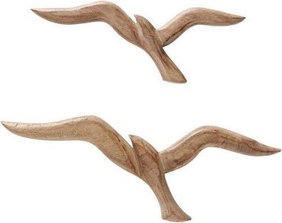 Boltze Home Wandobjekt Seagull Möwe Holz Skandinavisch 2er Set 46cm