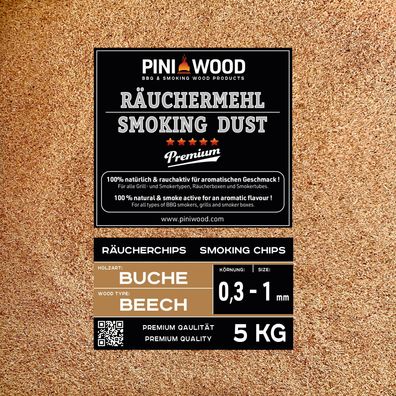 PINI 5 Kg Räucherchips Buche 0,3-1 mm Smoking Chips Räucherspäne