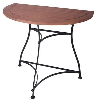 Balkonhalbtisch WIEN klappbar aus Stahl und Eukalyptus 54x85 cm