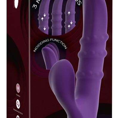 Nodding Rabbit Vibrator with 3 Moving Rings