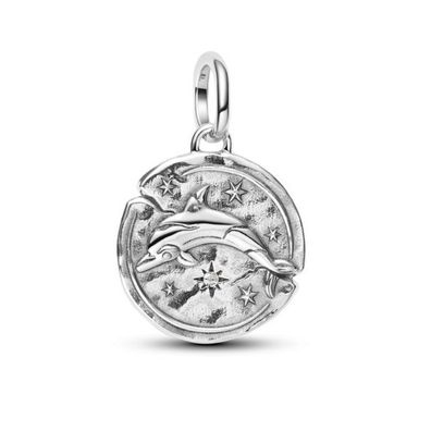 Bead - Silber - Delfin Medaillon-Charm