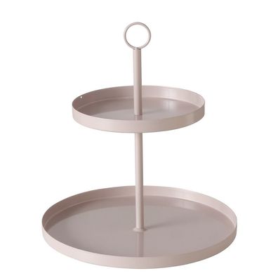 Etagere Samina 2 Ebenen Eisen H 33cm Ø 30cm beige