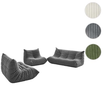 Sofa-Garnitur HWC-R34, Couchgarnitur 3-Sitzer 2-Sitzer Sessel Stoff Cord (300g/m²)