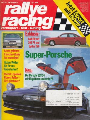rallye racing 21 / 1987 - Porsche 928, Audi 90, Corvette, Formel 1, Rallye