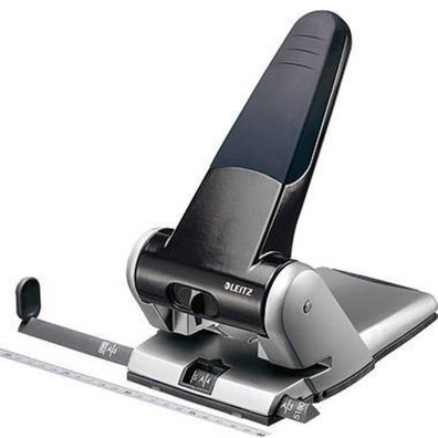 Leitz Extrastarker Registraturlocher aus Metall, Für 65Blatt, schwarz, 51800095