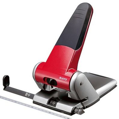Leitz Extrastarker Registraturlocher aus Metall, Für 65Blatt, rot, 51800025