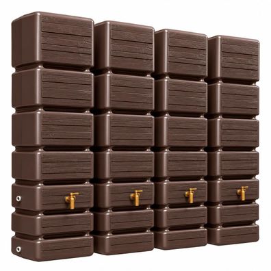 4x GRAF 350L SLIM Wood Decor Set darkwood 1840x600x390cm