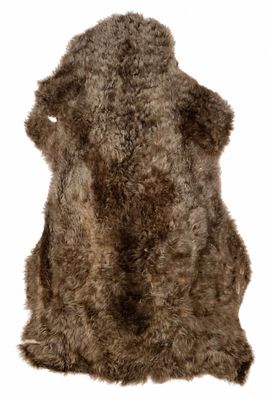 Schaffell Echt | Braun-Grau Multicolor, ca. 102 cm | Weichflor | Öko gegerbt | Unikat