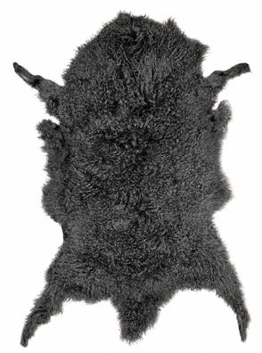 Tibet Lammfell Echt | Grau, ca. 104 cm | Lockenflor | Öko gegerbt | Unikat 176-241