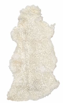Gotland Schaffell Echt | Naturweiß, ca. 118 cm | Lockenflor | Öko gegerbt | Unikat 17