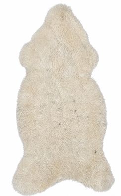 Gotland Schaffell Echt | Naturweiß, ca. 117 cm | Lockenflor | Öko gegerbt | Unikat 17