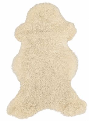 Gotland Schaffell Echt | Naturweiß, ca. 104 cm | Lockenflor | Öko gegerbt | Unikat 17