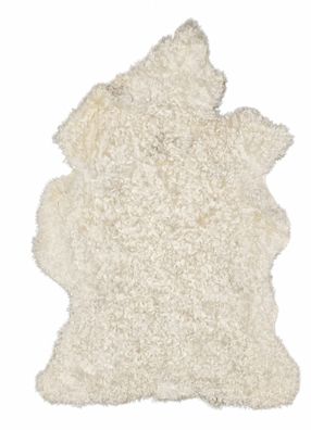 Gotland Schaffell Echt | Naturweiß, ca. 107 cm | Lockenflor | Öko gegerbt | Unikat 17