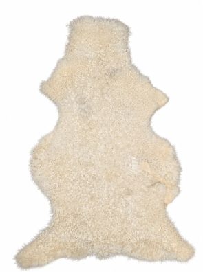 Gotland Schaffell Echt | Naturweiß, ca. 111 cm | Lockenflor | Öko gegerbt | Unikat 17