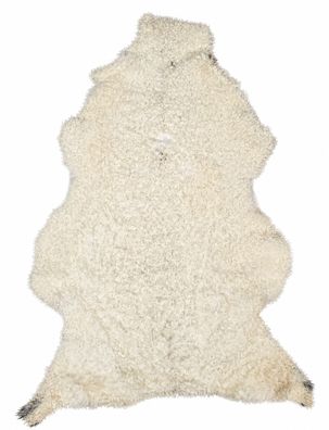 Gotland Schaffell Echt | Naturweiß, ca. 109 cm | Lockenflor | Öko gegerbt | Unikat 17