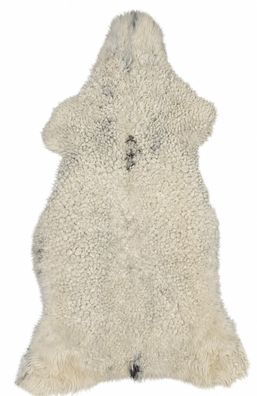 Gotland Schaffell Echt | Naturweiß-Grau, ca. 117 cm | Lockenflor | Öko gegerbt | Unik