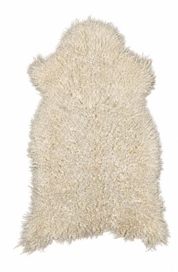 Gotland Schaffell Echt | Naturweiß, ca. 112 cm | Lockenflor | Öko gegerbt | Unikat 17