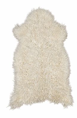 Gotland Schaffell Echt | Naturweiß, ca. 119 cm | Lockenflor | Öko gegerbt | Unikat 17