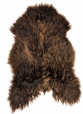Island Schaffell Echt | Naturbraun, ca. 124 cm | Langflor | Premium | Unikat 176-202