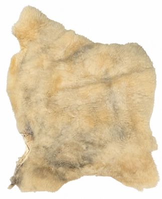 Schaffell Echt | Cremegelb, ca. 94 cm | Weichflor | Öko gegerbt | Unikat 176-192