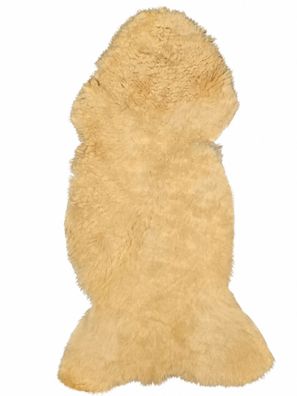 Schaffell Echt | Goldgelb, ca. 104 cm | Weichflor | Öko gegerbt | Unikat 176-184