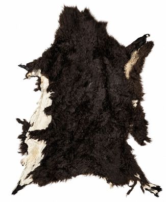 Schaffell Echt | Dunkelbraun, ca. 114 cm | Lockenflor | Öko gegerbt | Unikat 176-182