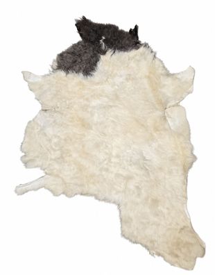 Schaffell Echt | Naturweiß-Grau, ca. 94 cm | Weichflor | Öko gegerbt | Unikat 176-178