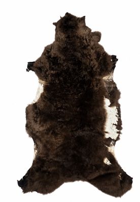 Schaffell Echt | Dunkelbraun, ca. 110 cm | Lockenflor | Öko gegerbt | Unikat 176-159
