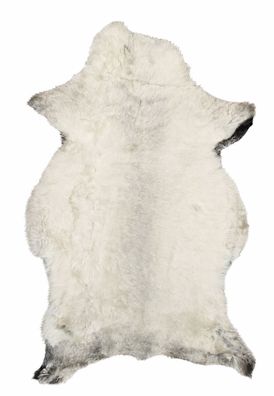Schaffell Echt | Naturweiß-Hellgrau, ca. 110 cm | Weichflor | Öko gegerbt | Unikat 17
