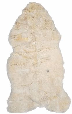 Schaffell Patchwork Echt | Naturweiß-Creme, ca. 154 x 77 cm | Kurzflor Weichflor | Un