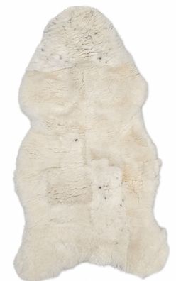 Schaffell Patchwork Echt | Naturweiß, ca. 154 x 79 cm | Kurzflor Weichflor | Unikat 1