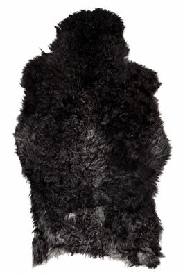 Schaffell Echt | Dunkelbraun-Anthrazit, ca. 84 cm | Kurzflor Weichflor | Öko gegerbt