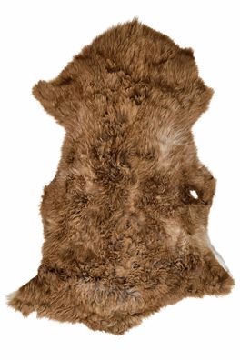 Schaffell Echt | Warmbraun-Cognac, ca. 96 cm | Weichflor | Öko gegerbt | Unikat 176-0