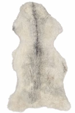 Schaffell Echt | Naturweiß-Hellgrau meliert, ca. 103 cm | Kurzflor Weichflor | Öko ge
