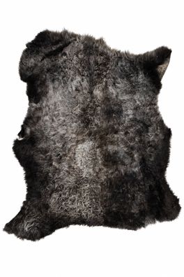 Schaffell Echt | Dunkelgrau-Anthrazit meliert, ca. 86 cm | Weichflor | Öko gegerbt |
