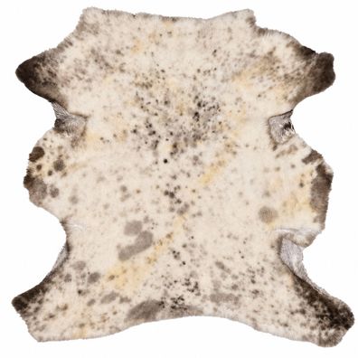 Schaffell Echt | Naturweiß-Taupe meliert, ca. 83 cm | Weichflor Kurzhaar | Öko gegerb
