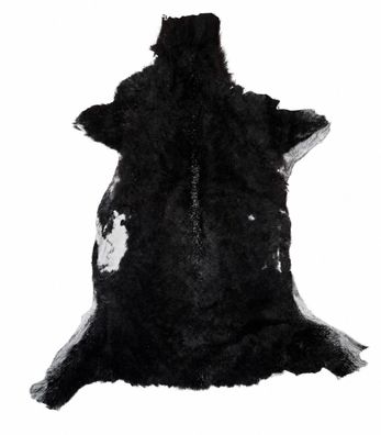 Schaffell Echt | Dunkelbraun-Schwarz mit Weiß, ca. 102 cm | Weichflor Kurzhaar | Öko