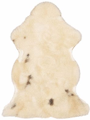 Schaffell Echt | Creme-Beige meliert, ca. 99 cm | Weichflor Kurzhaar | Öko gegerbt |