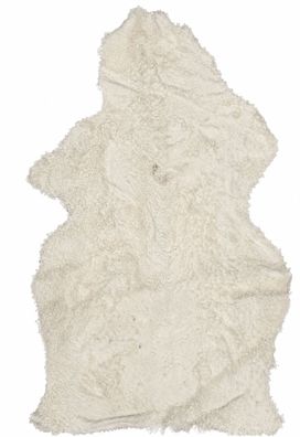 Gotland Schaffell Echt | Naturweiß-Cremeweiß, ca. 120 cm | Lockenflor | Öko gegerbt |
